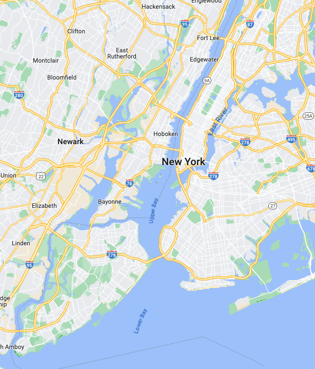 Manhattan to Staten Island Map